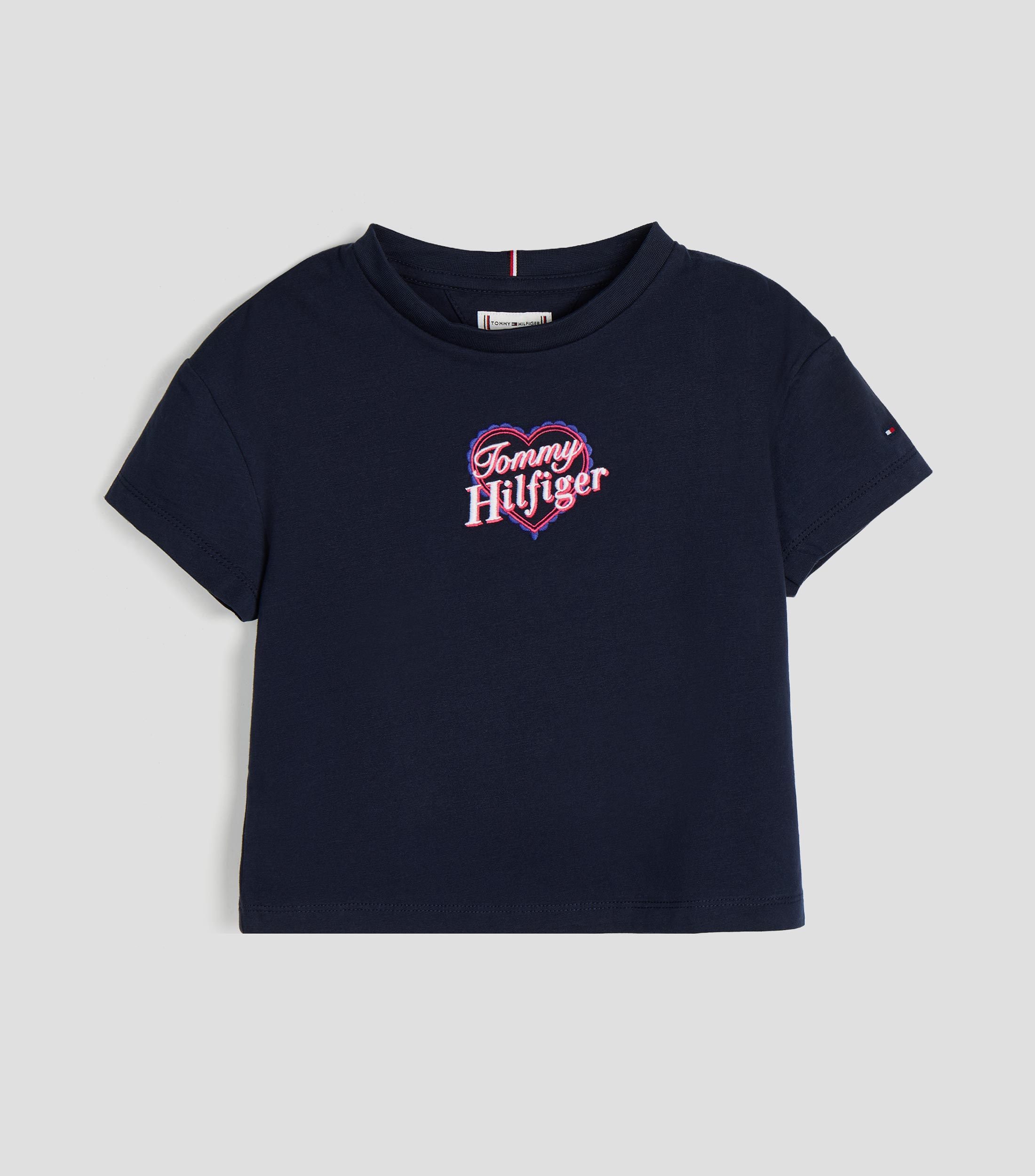 Playera cuello redondo manga corta sólido Niña